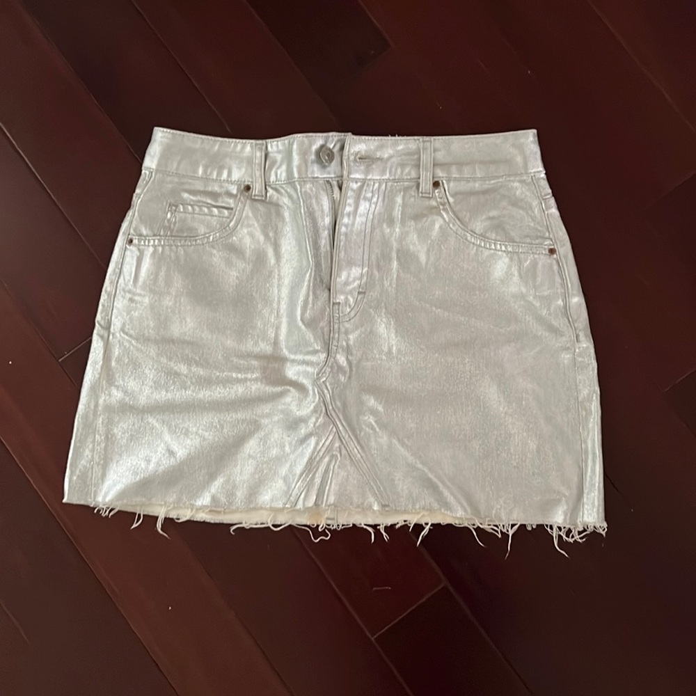 Top shop silver mini skirt